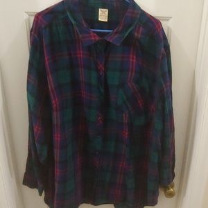 Red and green light weight flannel